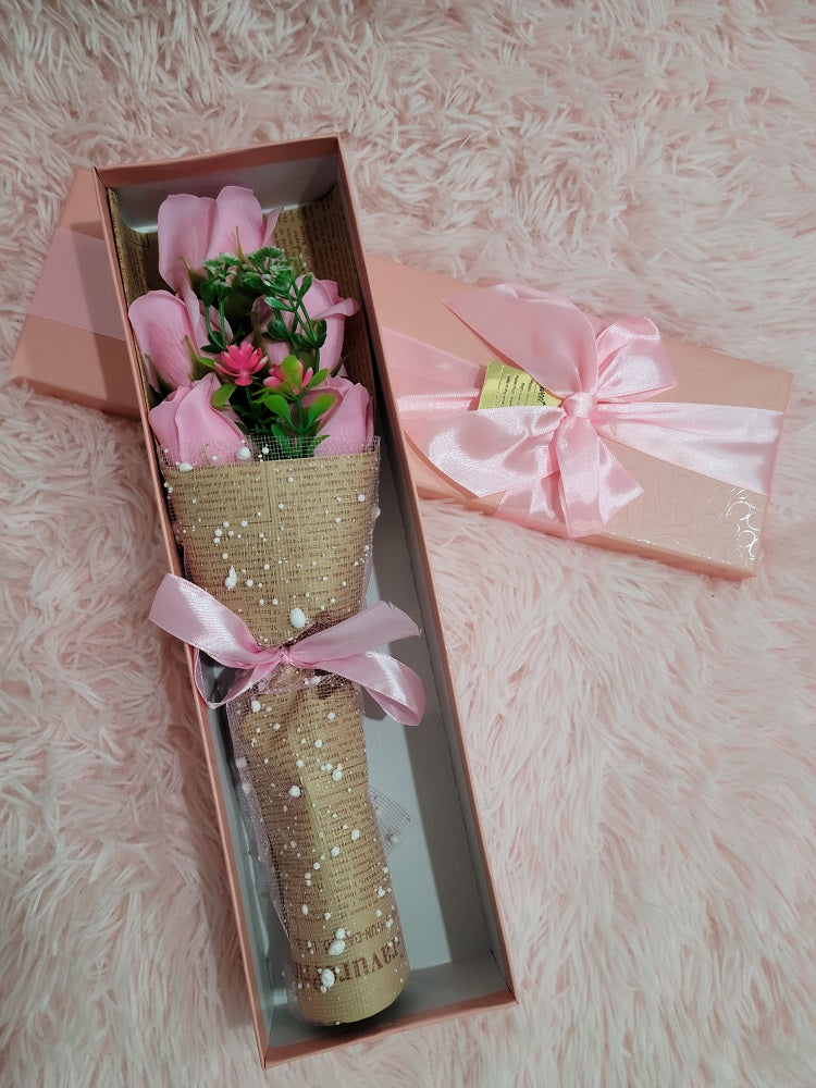 Gift set "Bouquet of soap roses in gift box (5 roses)"